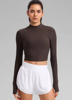 Cloudweight Mock Neck Crop Long Sleeve