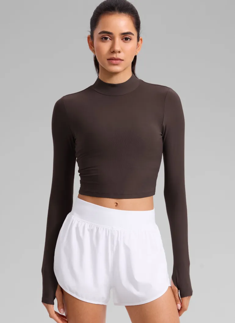 Cloudweight Mock Neck Crop Long Sleeve