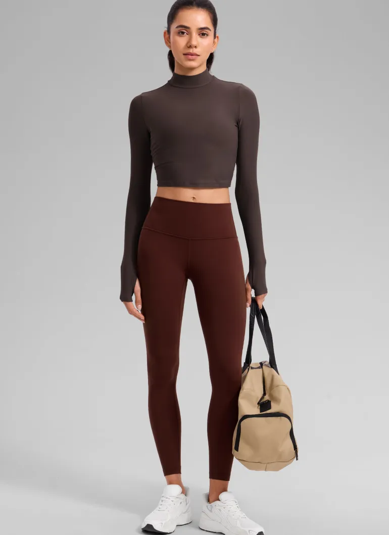 Cloudweight Mock Neck Crop Long Sleeve
