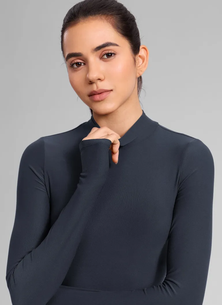 Cloudweight Mock Neck Crop Long Sleeve