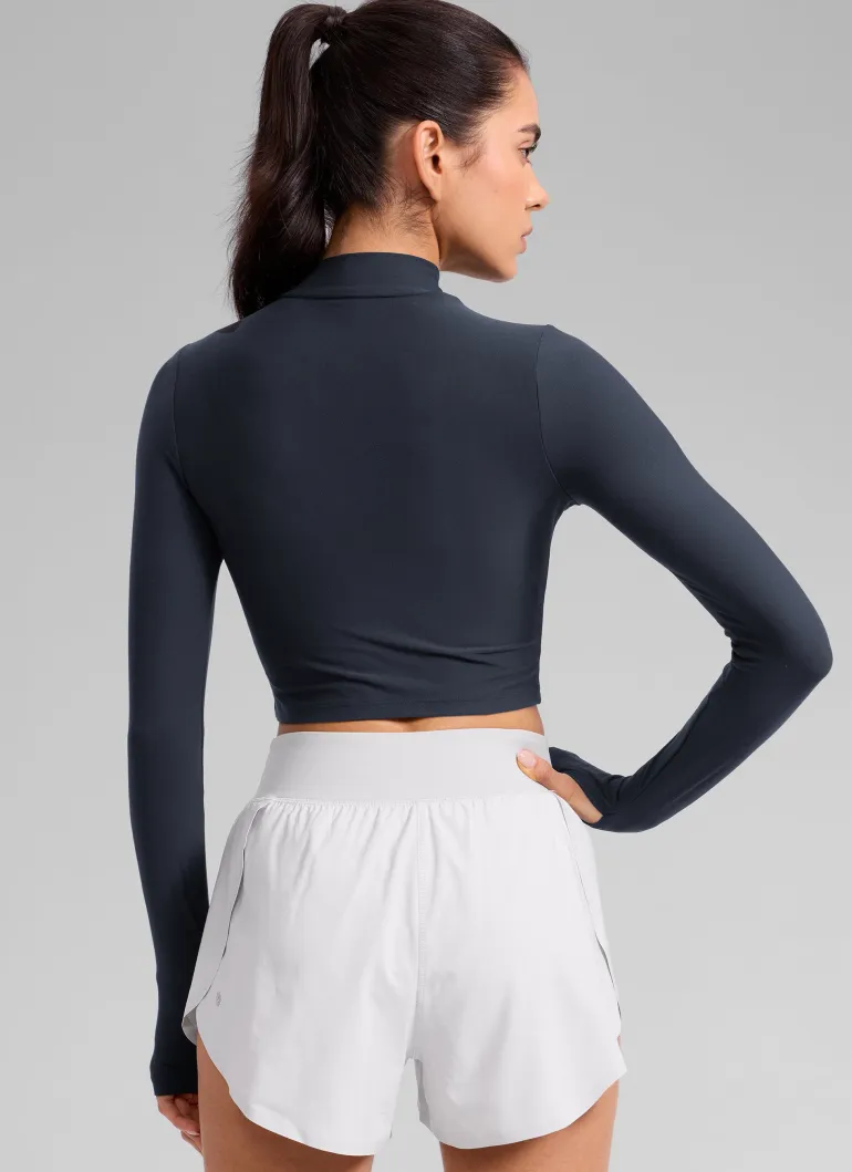 Cloudweight Mock Neck Crop Long Sleeve