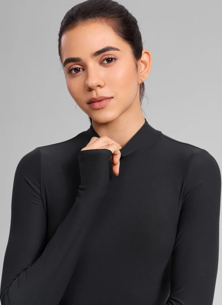 Cloudweight Mock Neck Crop Long Sleeve