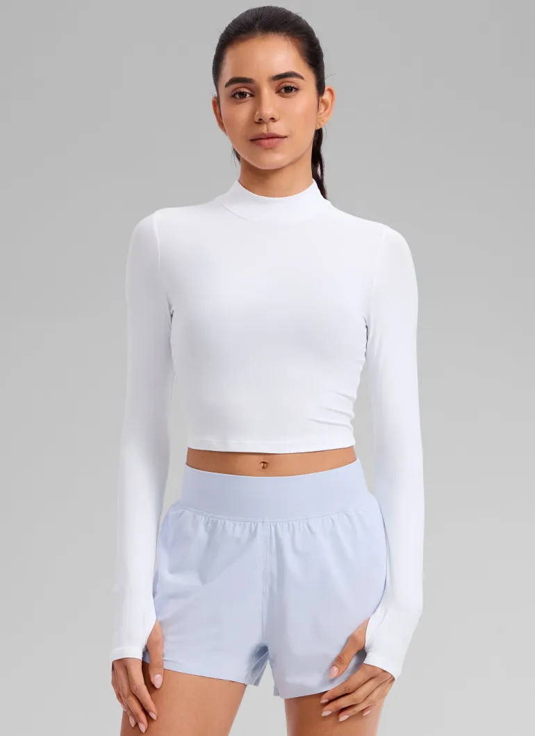 Cloudweight Mock Neck Crop Long Sleeve