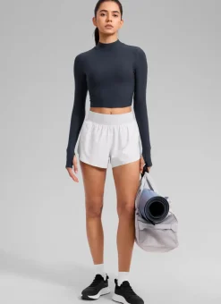 Cloudweight Mock Neck Crop Long Sleeve