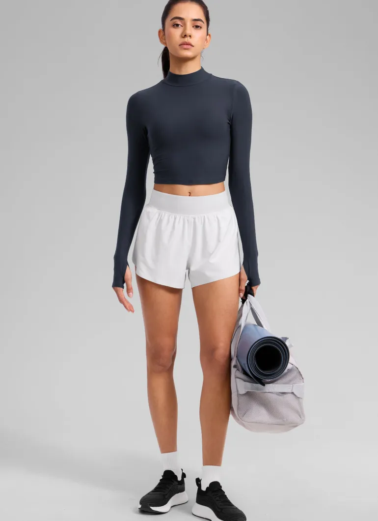 Cloudweight Mock Neck Crop Long Sleeve