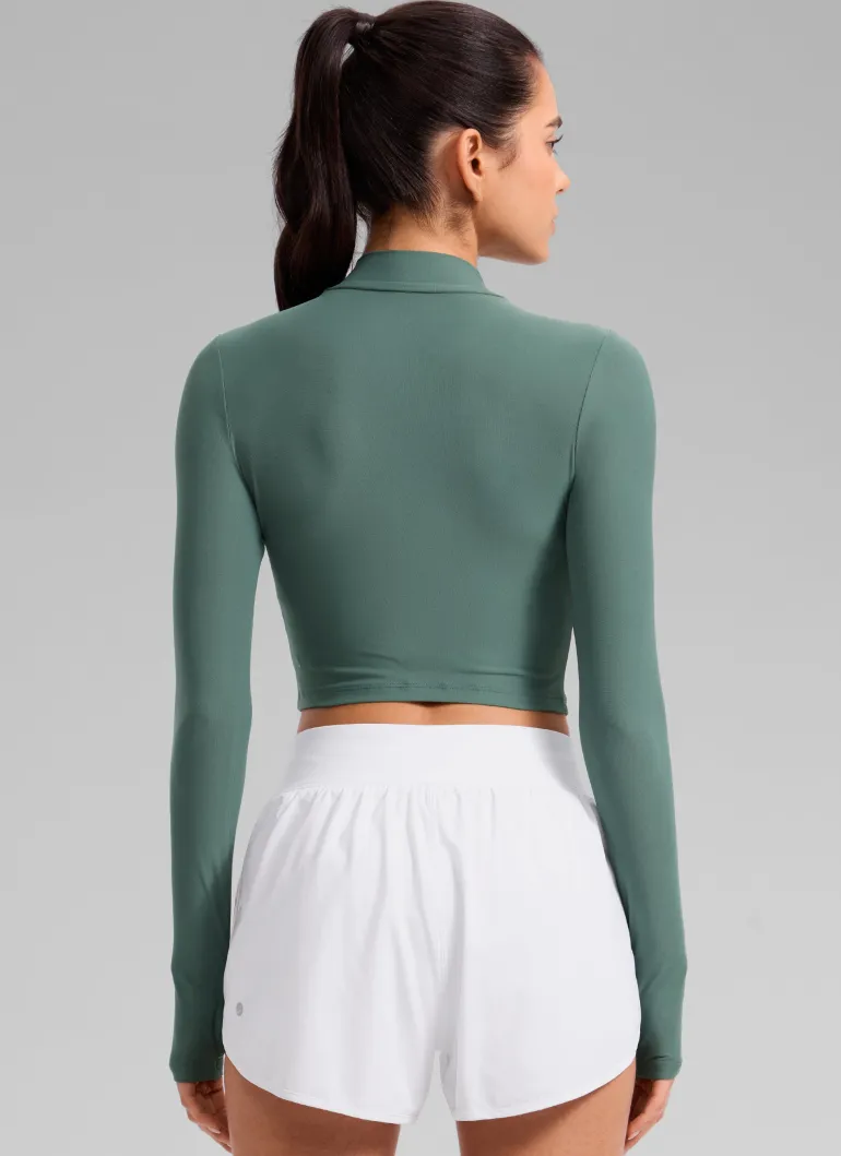 Cloudweight Mock Neck Crop Long Sleeve