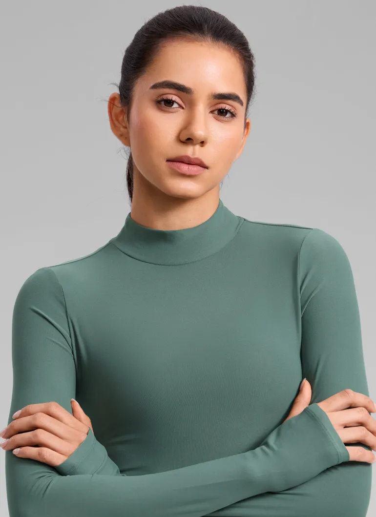 Cloudweight Mock Neck Crop Long Sleeve