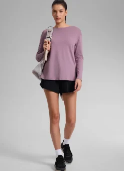 Cotton-Blend Boat Neck Long Sleeve