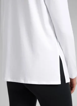Cotton-Blend Boat Neck Long Sleeve