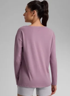 Cotton-Blend Boat Neck Long Sleeve