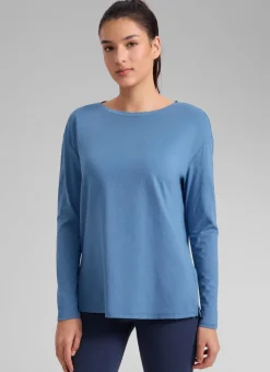 Cotton-Blend Boat Neck Long Sleeve