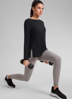 Cotton-Blend Boat Neck Long Sleeve