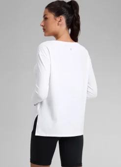Cotton-Blend Boat Neck Long Sleeve