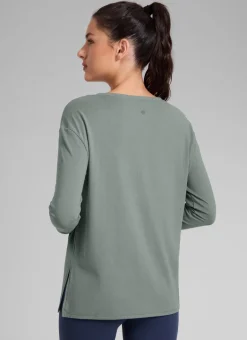Cotton-Blend Boat Neck Long Sleeve