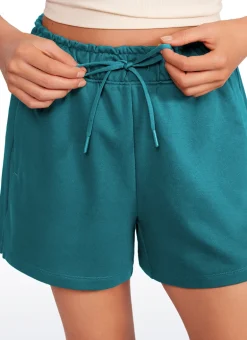 Cotton High Rise Sweat Shorts 4''
