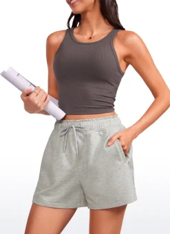 Cotton High Rise Sweat Shorts 4''
