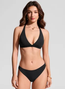 Deep V neck T back Triangle Bikini Top
