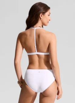 Deep V neck T back Triangle Bikini Top