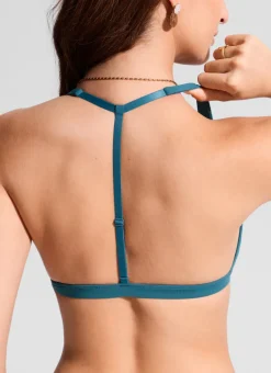 Deep V neck T back Triangle Bikini Top