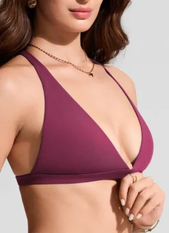 Deep V neck T back Triangle Bikini Top