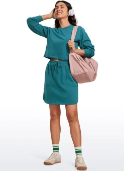 Down the Street Pocket Sweat Jersey Skirt 17''