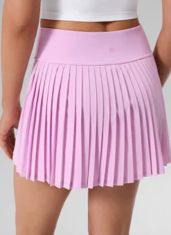Dual-fabric Pleated Back Mini Tennis Skirt