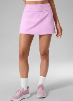 Dual-fabric Pleated Back Mini Tennis Skirt