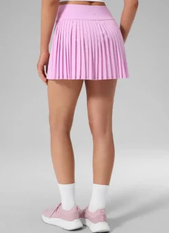 Dual-fabric Pleated Back Mini Tennis Skirt