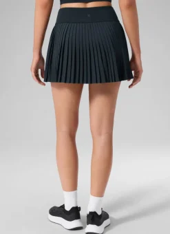 Dual-fabric Pleated Back Mini Tennis Skirt