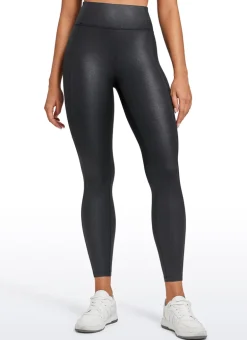 Faux Leather Back Pocket Legging 25