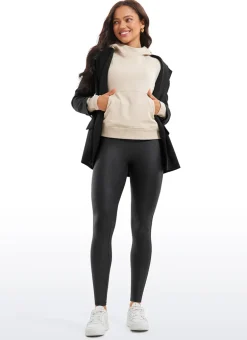 Faux Leather No Front Seam Legging 28''