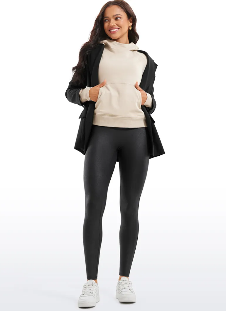Faux Leather No Front Seam Legging 28''