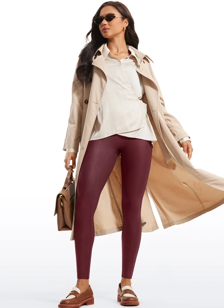Faux Leather No Front Seam Legging 28''