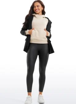 Faux Leather No Front Seam Legging 25''