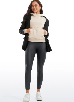 Faux Leather No Front Seam Legging 25''