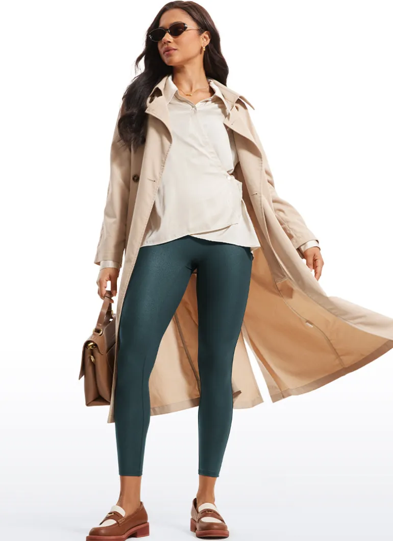 Faux Leather No Front Seam Legging 25''