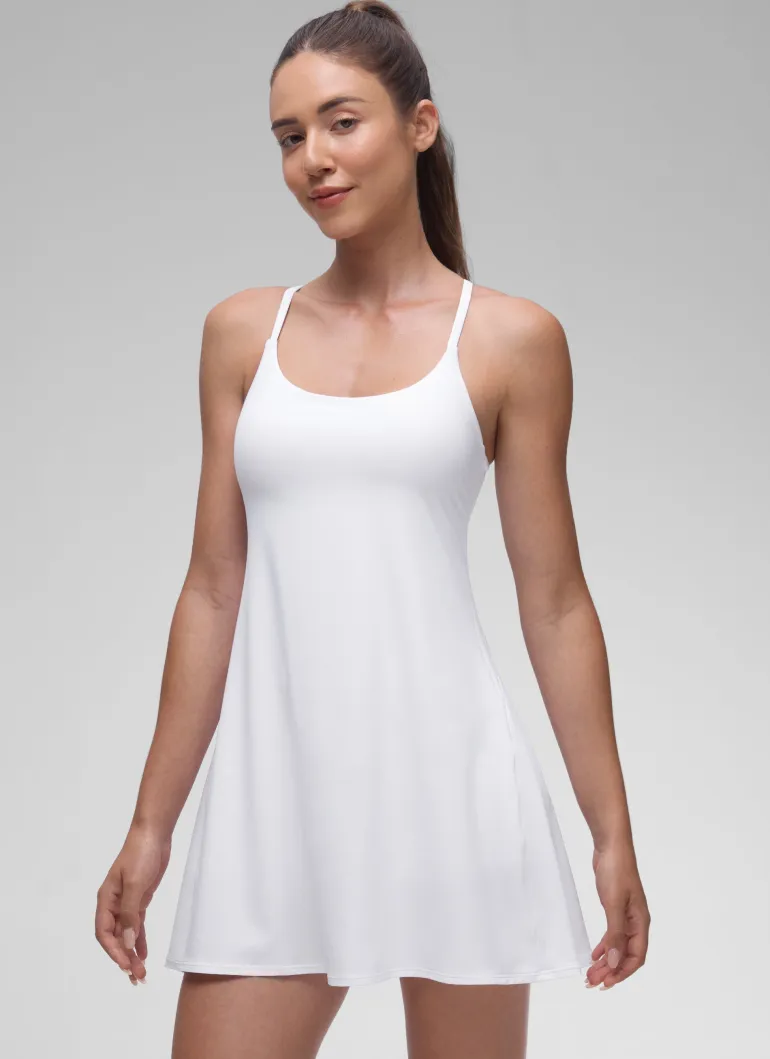 Feathery-Fit Drapey Built in Bra Liner Dress