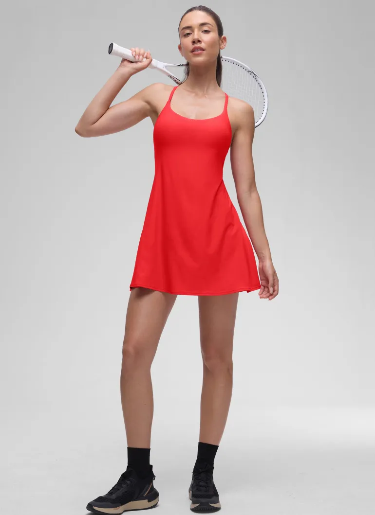 Feathery-Fit Drapey Built in Bra Liner Dress