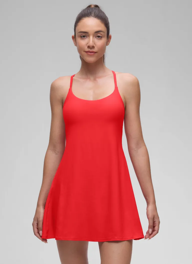 Feathery-Fit Drapey Built in Bra Liner Dress
