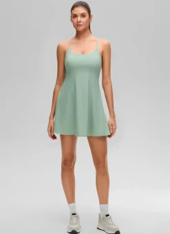 Feathery-Fit Drapey Built in Bra Liner Dress