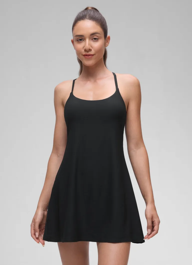 Feathery-Fit Drapey Built in Bra Liner Dress