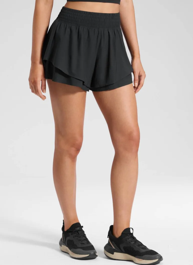 Feathery-Fit Drapey Flowy Shorts 2.5"