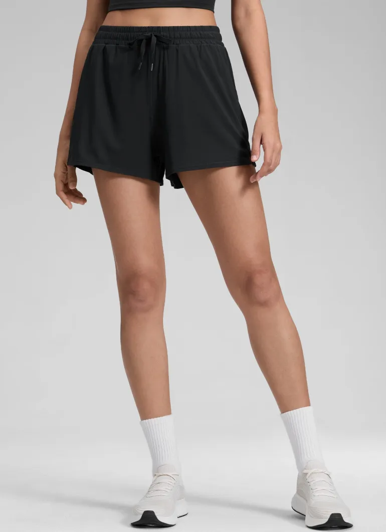 Feathery-Fit Drapey 2 in 1 High Rise Shorts
