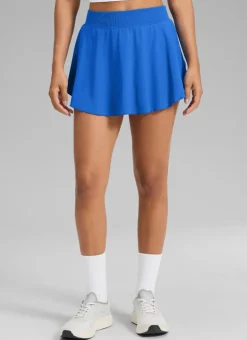Feathery-Fit Drapey Side Slit Flowy Skirt 14''