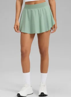 Feathery-Fit Drapey Side Slit Flowy Skirt 14''