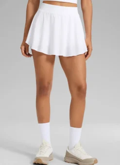 Feathery-Fit Drapey Side Slit Flowy Skirt 14''