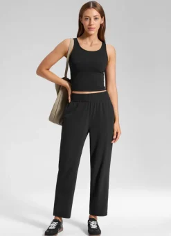 Feathery-Fit Drapey Tapered Ankle Pant 27