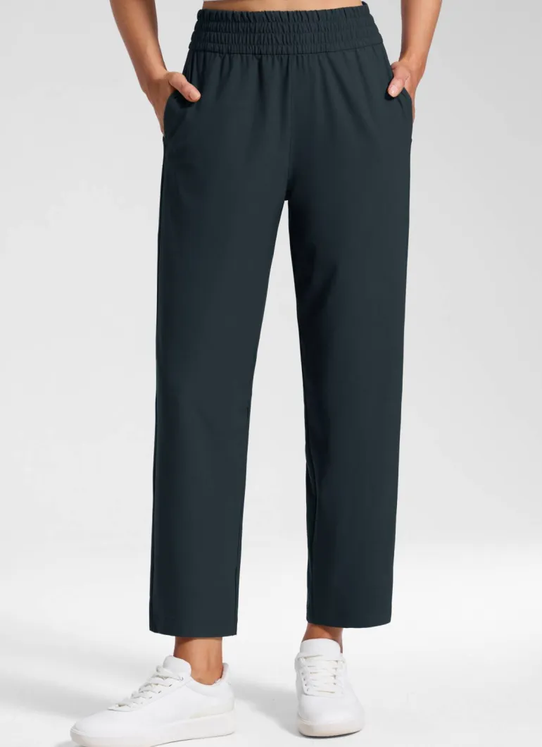 Feathery-Fit Drapey Tapered Ankle Pant 27"