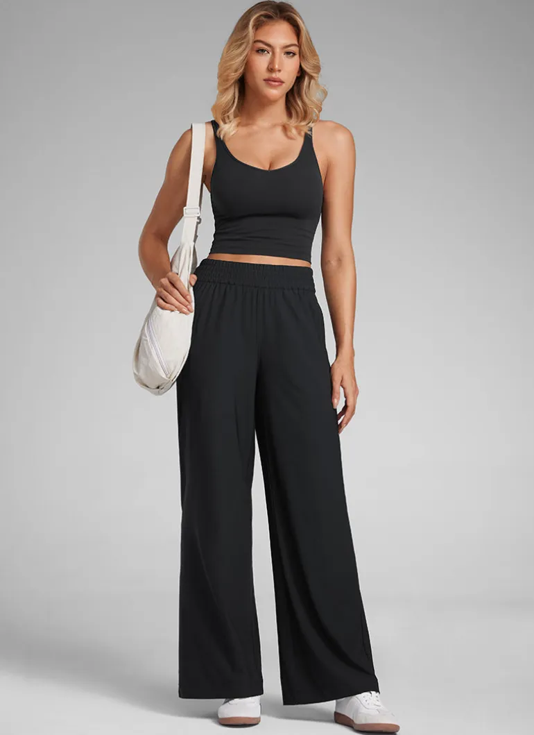 Feathery-Fit Drapey Wide Leg Pant 30"