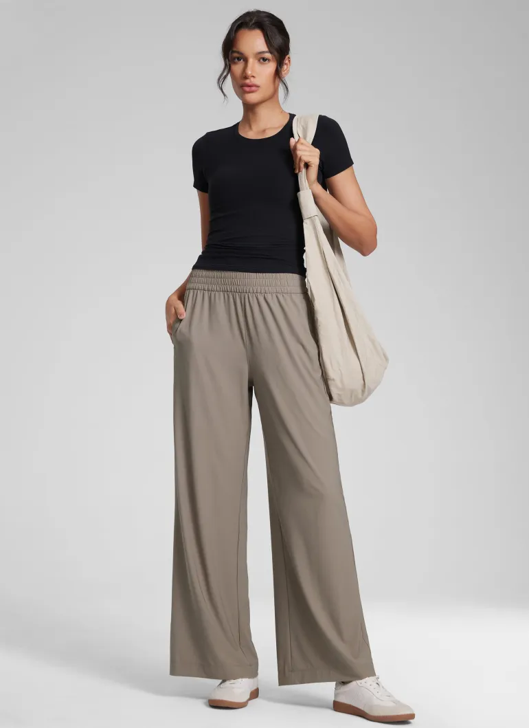 Feathery-Fit Drapey Wide Leg Pant 30"